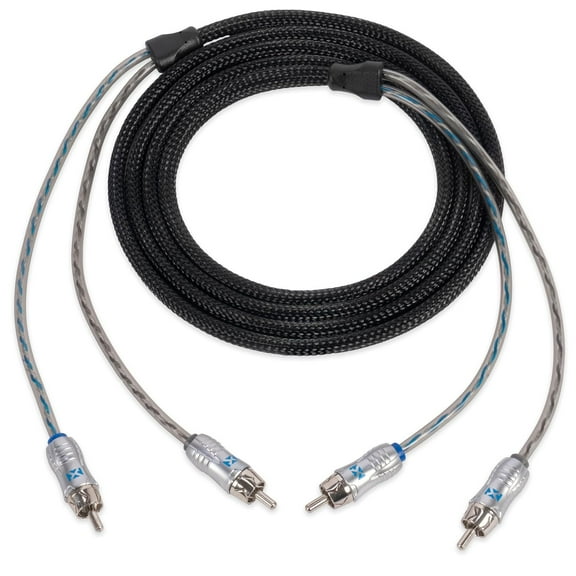 NVX XIX22 Car Audio RCA Audio Interconnect Cable 6.5 ft OFC 2-Channel Double Twisted RCA Cable