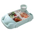 thumbnail image 2 of Platos para niños, suministros de alimentación para bebés, vajilla irrompible para niños (verde) Afortunado Sencillez, 2 of 5