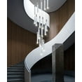 thumbnail image 4 of Modern Crystal Chandelier Dimmable LED Pendant Light Fixture 18-Light Silver Staircase Mini Chandelier Lobby Living Room Bedroom Foyer Flush Mount High Ceiling Light Fixtures(90W), 4 of 8