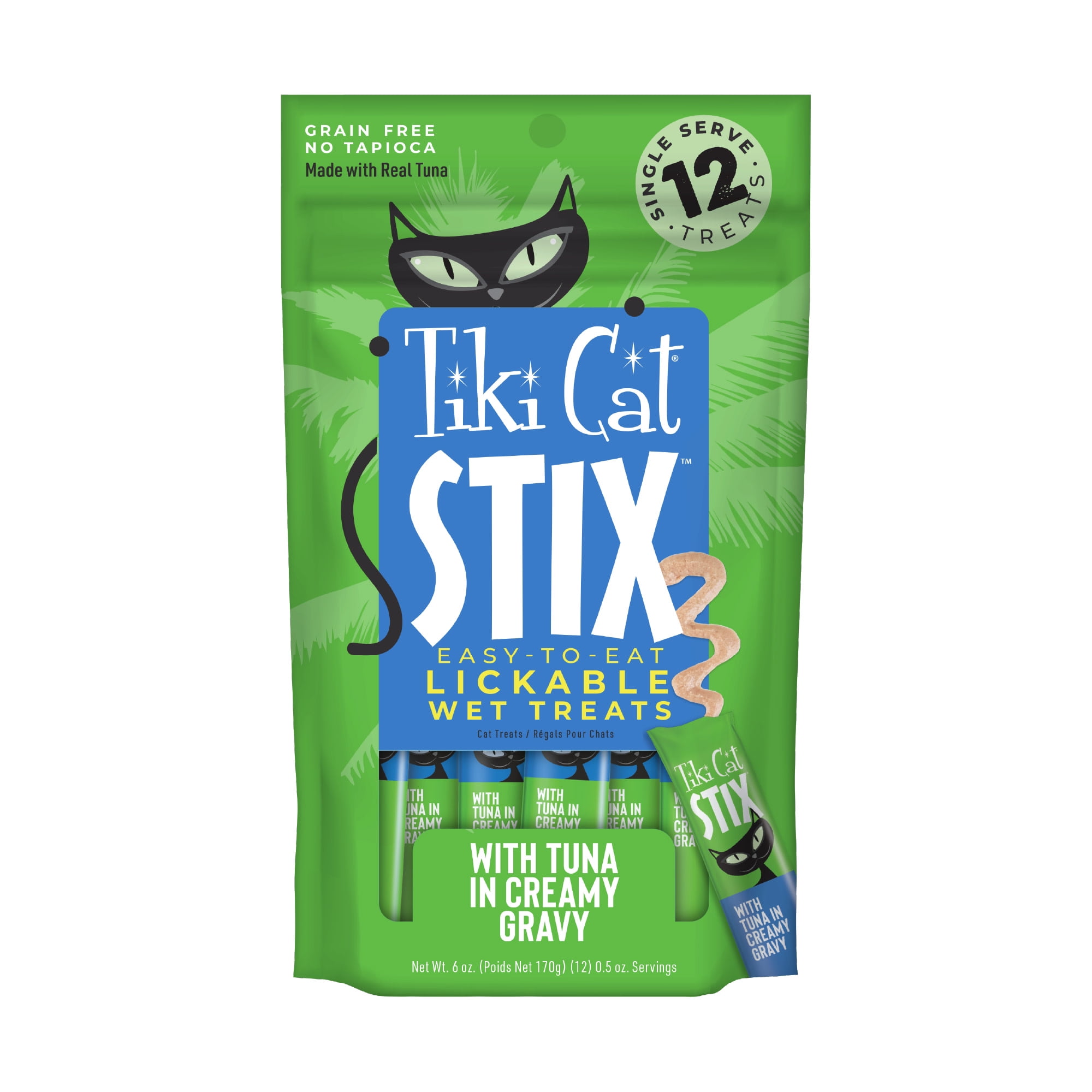 (2 pack) Tiki Cat Stix Wet Cat Treats, Tuna, 6 oz. Pouch