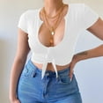 thumbnail image 2 of Women Blouses Women Active Base Layer Womens Ling Sleeved Shirts Long Sleeve Workout T Shirts for Cute Pom Summer Blouses 2022 Thermal Shirt Long Sleeve Dress for Lace Short White M, 2 of 9