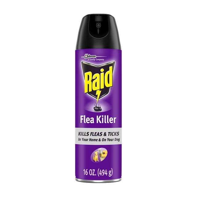 Spray Flea Killer Raid, 494 g, que mata pulgas, garrapatas y cucarachas