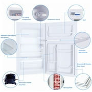 Costway Refrigerator Small Freezer Cooler Fridge Compact 3.2 cu ft. Unit, White