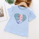 thumbnail image 1 of T-Shirts la reine des neiges Elsa Anna, hauts à paillettes pour enfants, T-Shirts à manches courtes, Costume de dessin animé, vêtements à la mode pour filles, 1 of 4