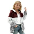 thumbnail image 4 of EnJoCho Girls Winter Fleec𝖾 Jacket Hooded Zip Up Sher𝗉a Plush Fuzzy Warm Coat Color Bloc𝗄 Flannel Wool Hoodie Plus Size Outerwear for Teen Girls Youth Cold Weather, 4 of 6