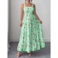 thumbnail image 3 of Plus Size Casual Vacation Sweet Plaid Cherry Pattern Camisole Dress, 3 of 10