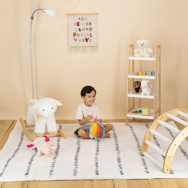 Tapete para bebe niños memory Foam, suave espuma, tapete de gateo, para juego, suave, acolchado, antideslizante. Dundy Mat. 150 x 200 cm (Lineas)