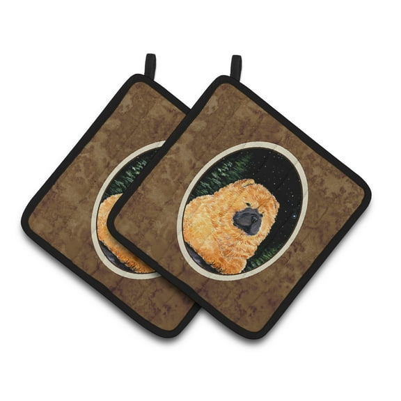 Carolines Treasures SS8489PTHD Starry Night Chow Chow Pair of Pot Holders, 7.5HX7.5W, multicolor
