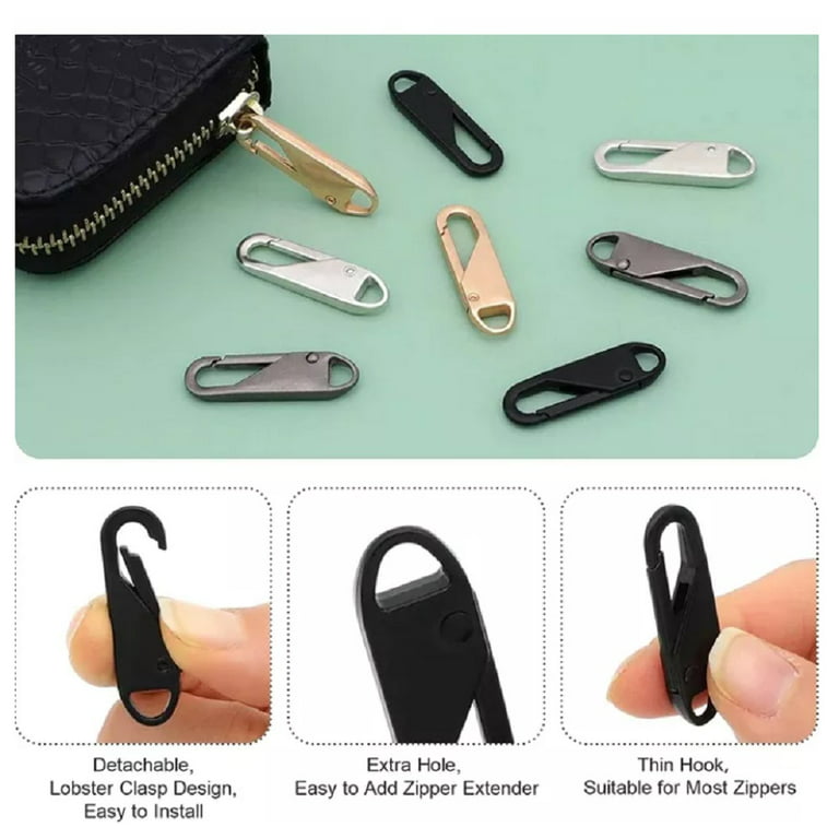 8-Piece Zipper Fixer Repair Kit - Universal Detachable Pull Tabs for Quick Zipper  Replacement on Luggage, Clothing, and More TIKA 