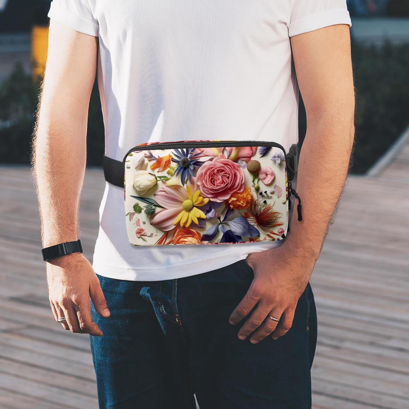 Minced flower Lightweight Adjustable Waist Pack with Extension Strap - Unisex Fanny Pack Money Belt