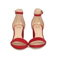 thumbnail image 4 of New Women Wild Diva Larina-29 Faux Suede Open Toe Ankle Strap Chunky Heel Sandal, 4 of 5