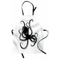 thumbnail image 1 of Octopus Apron, Monochrome Image of a Sea Animal Raising its Tentacles Ready for Attack, Unisex Kitchen Bib with Adjustable Neck for Cooking Gardening, Adult Size, White Charcoal Grey, by Ambesonne, 1 of 4