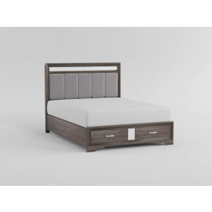 Queen Platform Bed with Footboard Storage
