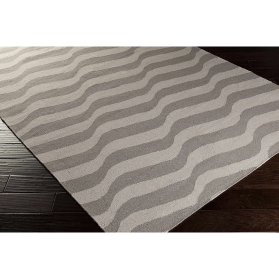 Hauteloom Balsam Wool Living Room, Bedroom Area Rug - Contemporary - Slate Blue, Light Gray - 2' x 3'
