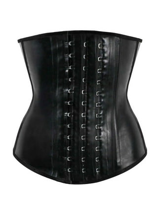 PEONAVET Waist Trainer for Women Cotton Lining, Shiny Rubber Corset, Rubber  Press Buckle Girdle, Rubber Corset Waist Trainer for Women Lower Belly