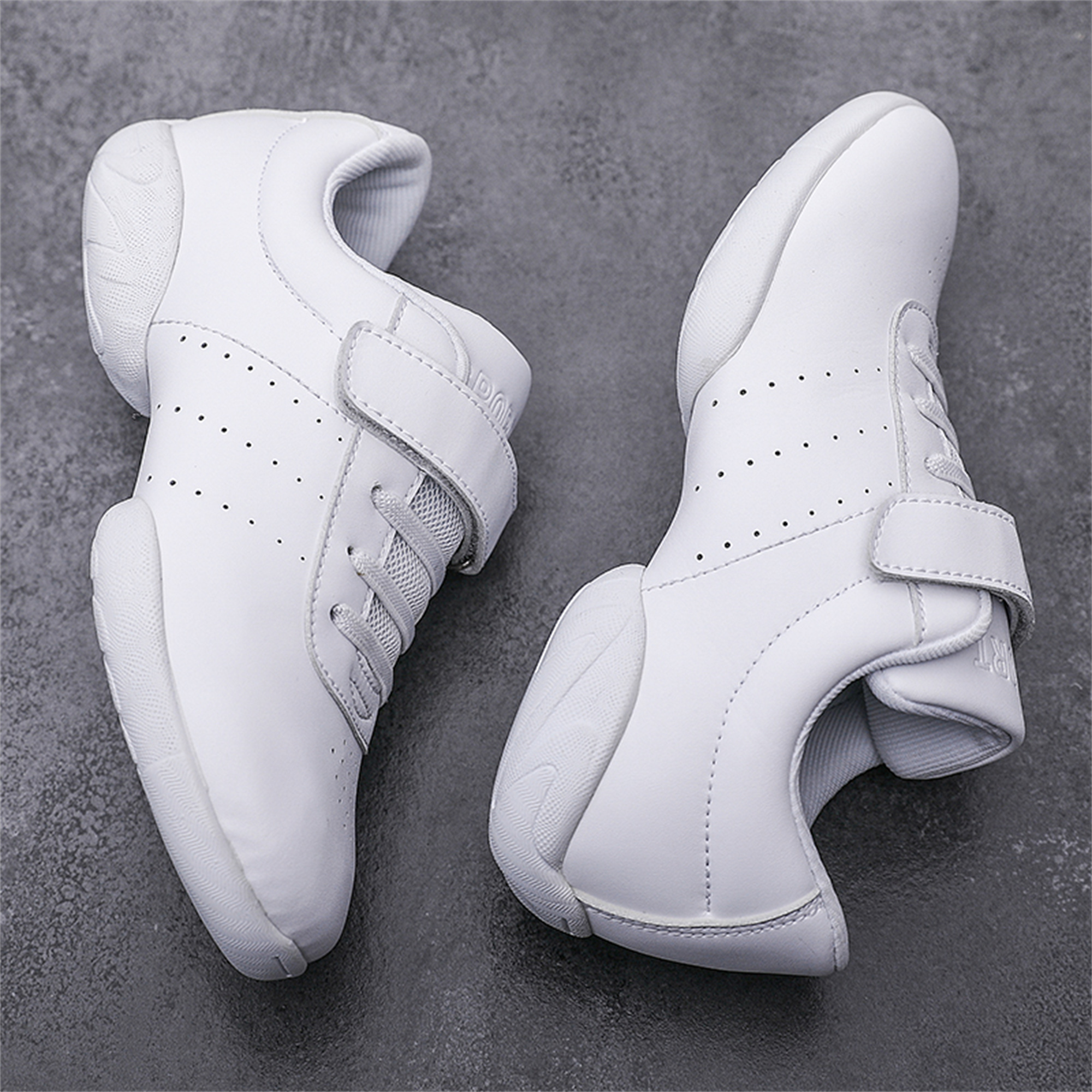 YOURDIARY Cheer Shoes for Youth Girls, White Varsity Cheerleading Shoes for Youth, Breathable and Lightweight Dance Athletic Flats