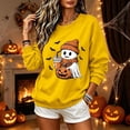 thumbnail image 6 of DIOAZUD Women's Halloween Sweatshirt Cute Funny Spooky Crewneck Long Sleeve Fall Tops Graphic Pullover Sweatshirts Pumpkin Patch Outfit, 6 of 8