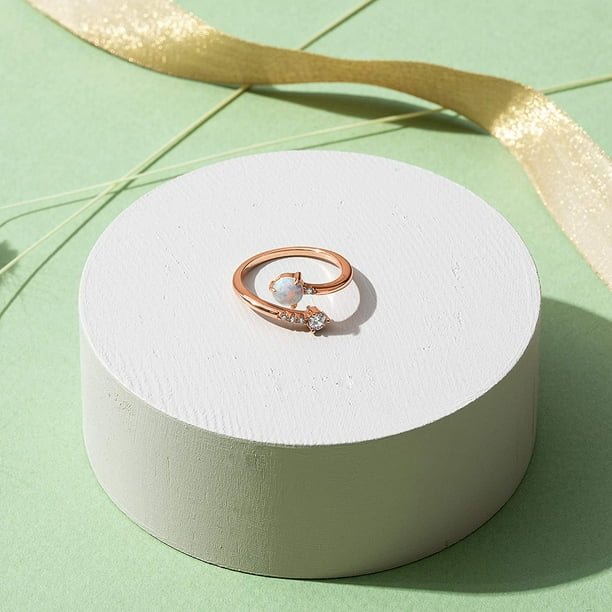 Opal stackable ring rose gold deals