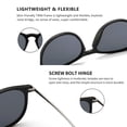 thumbnail image 4 of Gafas de sol SUNGAIT Vintage Round para mujer/hombre con montura negra, 4 of 6