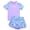 czb# Purple149, variant on CUZIBR Girls Two Piece Swimwear Set Floral Print Color Block Short Sleeve Crewneck Top Shirts And Shorts Summer Beach Pool Outfits Rashguard Bathing Suit Rash Guard Clothes Set,Pink,8-9 Years