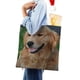 thumbnail image 4 of Golden Retriever Bolso de tela con estampado de lienzo para mujer, bolsa de compras reutilizable y estética, con cremallera interior, regalo para mujer,40*40cm., 4 of 6