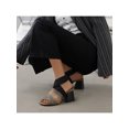 thumbnail image 4 of Frontwalk Ladies Heeled Sandals Summer High Heels Chunky Heel Dress Sandal Party Cross-Strap Pumps Women Ankle Strap Brown 10, 4 of 6