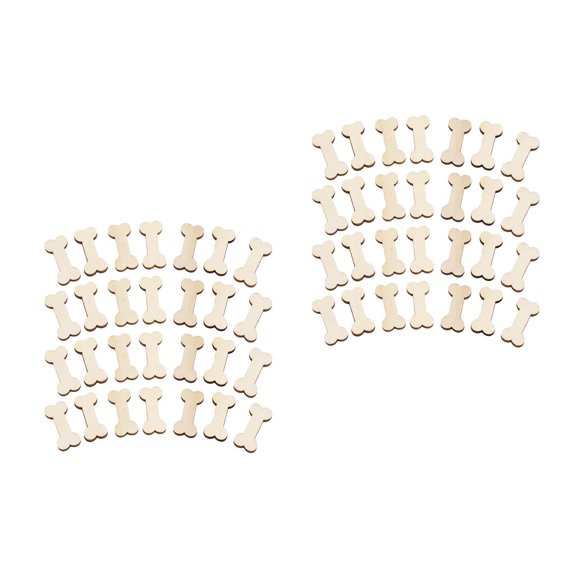 OUNONA 100 pcs Unfinished Wood Dog Bone Cutouts for DIY Crafts Home Decorations Jewelry Making Wooden Dog Bones for Crafts Unfinished Wood Slice Cutouts