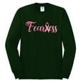 thumbnail image 2 of Wild Bobby, Fearless Pink Ribbon Support Warrior Women, Breast Cancer Awareness, Men Long Sleeve Shirt, Forest Green, Large, 2 of 5