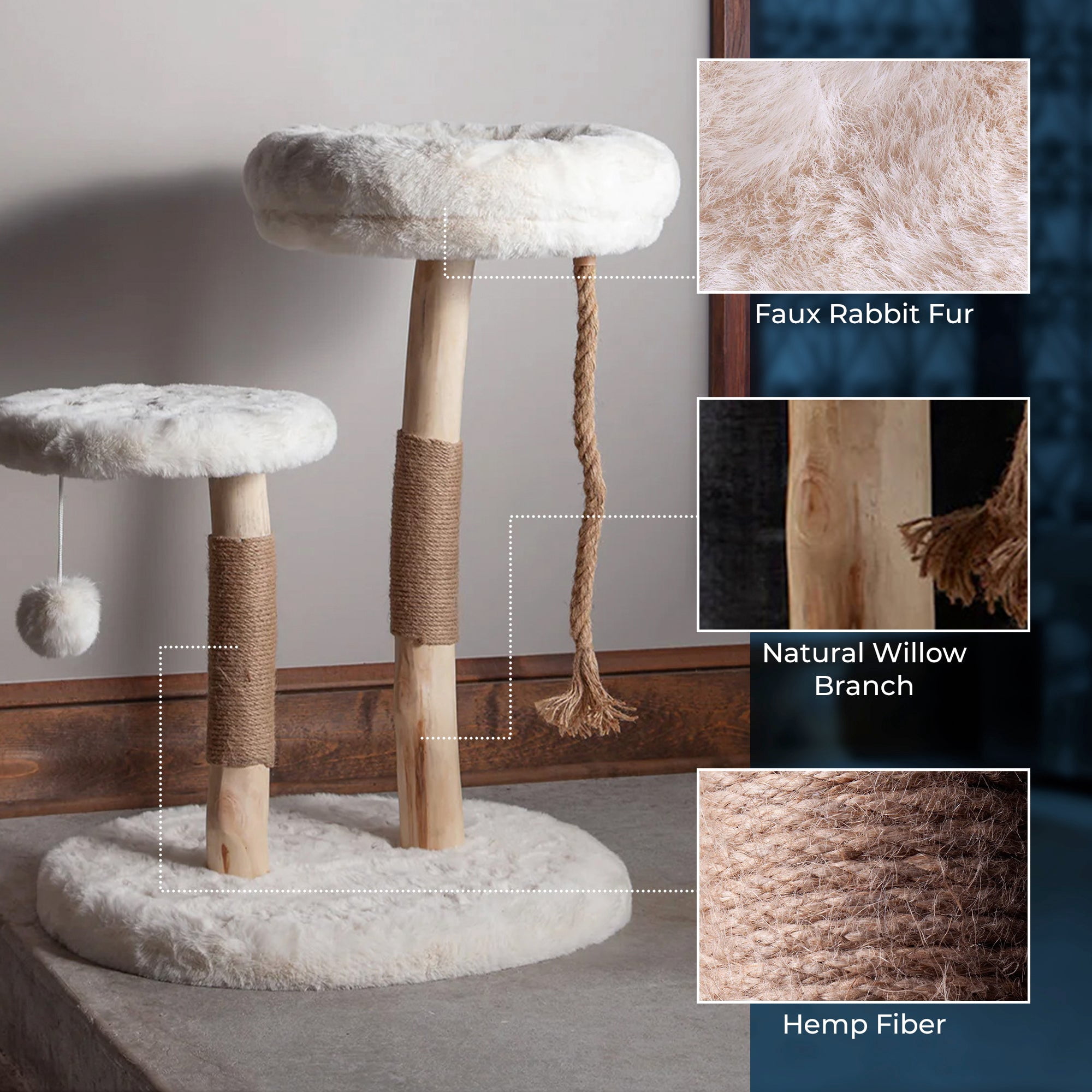 Habitat Haven Oasis 3-Level 28.5 in  Cat Tree, White