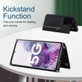thumbnail image 5 of Nalacover Zipper Wallet Case for Samsung Galaxy S20 FE, Luxury PU Leather Crossbody Lanyard Shoulder Strap Magnetic RFID Blocking Cover with Kickstand Card Slots Holder Shockproof Case,Black, 5 of 11