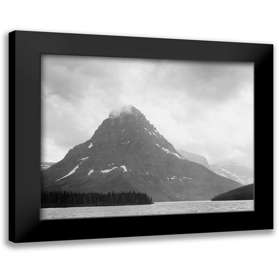 Adams, Ansel 14x12 Black Modern Framed Museum Art Print Titled - Two Medicine Lake, Glacier National Park, Montana - National Parks and Monuments, 1941