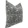 thumbnail image 2 of Fabdivine Block Print Throw Pillow Cover, 24x24 Inch Thick Linen Decorative Cushion Cover, Floral Boho Design Black Pillow Cover for Sofa And Couch, 2 of 5