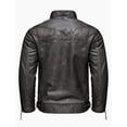 thumbnail image 3 of Men's retro thickened jacket multi-pocket coat stand-up collar PU leather jacket plus size jacket motorcycle suit, 3 of 8
