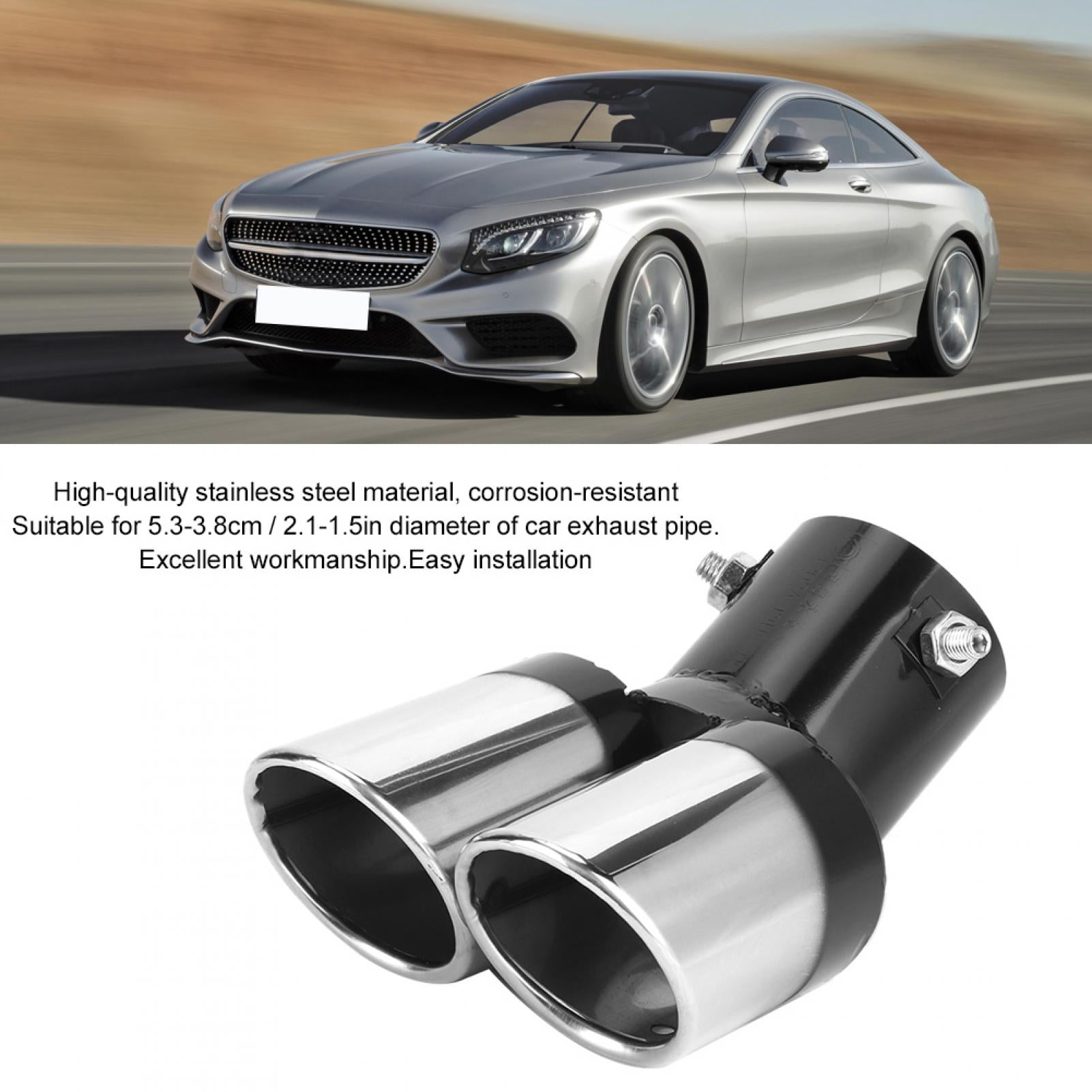 Car Exhaust Tip Tail Pipe With Stainless Steel Dual 63mm /2.5in As Car Accessory