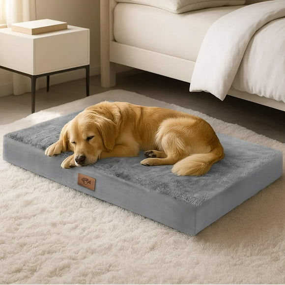 Sytopia Lit pour Chien Indestructible pour Grands Chiens en Liquidation, Lavable, Lit Orthopédique pour Animal à l'Épreuve des Morsures avec Housse Amovible et Dessous Antidérapant, Lit de Cage pour Chien Imperméable de Luxe - Lit pour Chien TG