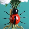 thumbnail image 2 of Sunxin Hangs Cute Garden Wall Art Decorations Colorful Outdoor Statues Wall Sculptures for Indoor Outside Yard Art Backyard Porch Fence Gardening Gifts, 1* Iron Ladybug Figurine, 2 of 9
