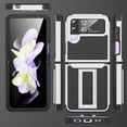 thumbnail image 6 of Armor Shockproof Case for Samsung Galaxy Z Flip 4, [Military Grade Anti-Drop] Rugged Hybrid Hard PC+Soft Silicone Heavy-Duty Tough Durable Hybird Protective Bumper Phone Case, White, 6 of 8