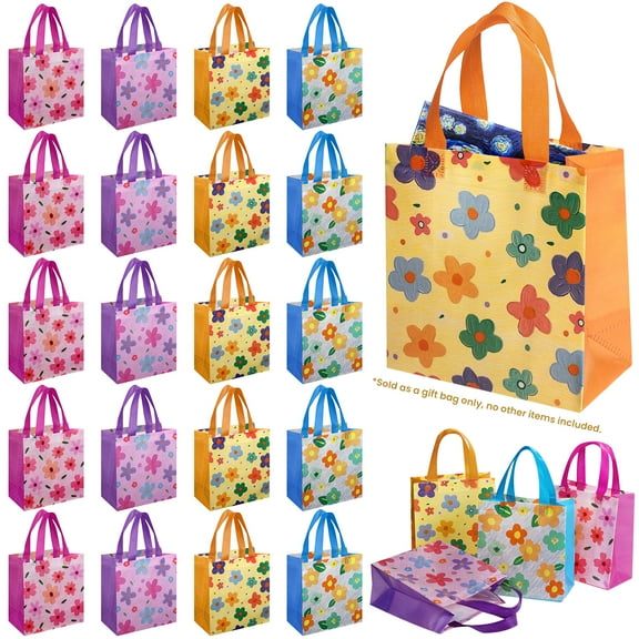 40pcs Colorful printed non-woven handbags, gift packaging bags, shopping bags, shopping bags, pack gifts in bags and give them to friends, family, lovers, classmates and teachers