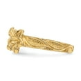 thumbnail image 2 of 14K Yellow Gold Ring Band Toe Textured Polished Flowers, 2 of 4