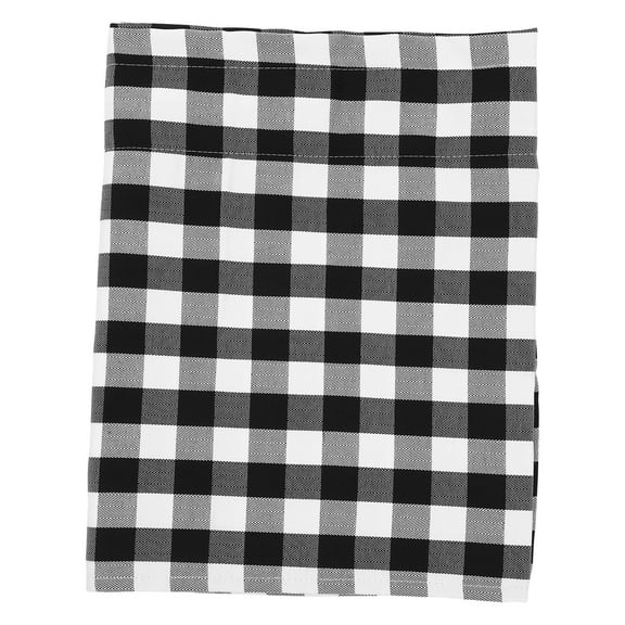 Clispeed Plaid Kitchen Valance Curtain Black and White Check Decorative Polyester Window Treatment