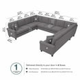 thumbnail image 3 of Hudson 137W U Shaped Sectional Couch in French Gray Herringbone Fabric, 3 of 7