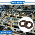 thumbnail image 2 of Unique Bargains Universal Oil Seal TC Double Lip W Steel Spring Seal Ring Rotary Shaft Seal High Pressure FKM Rubber Brown 2 Pcs 50x80x10mm, 2 of 7