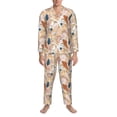 thumbnail image 3 of Balery Tropical Beach Sea Shell Pijama para Hombre de Dos Piezas con Manga Larga, Conjunto de Dormir y Descanso Suave con Bolsillos-Medium, 3 of 7