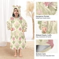 thumbnail image 3 of FORMRS Wearable Blanket Hoodie with Sleeves for Kids Cozy Flannel Sweatshirt, Pastel Green Geometric, 3 of 7