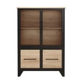thumbnail image 4 of Storage Cabinet With 4 Iron Doors,Black Metal Handle,Sideboard With Adjustable Shelf,Black Sturdy Metal Frame and Metal Legs,Easy Assemble,For Living Room,Kitchen,Black+Natural, 4 of 10