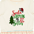 thumbnail image 4 of Inktastic Santa is Promoting Me to Big Sister Green Plaid Tree Girls Toddler Dress, 4 of 5