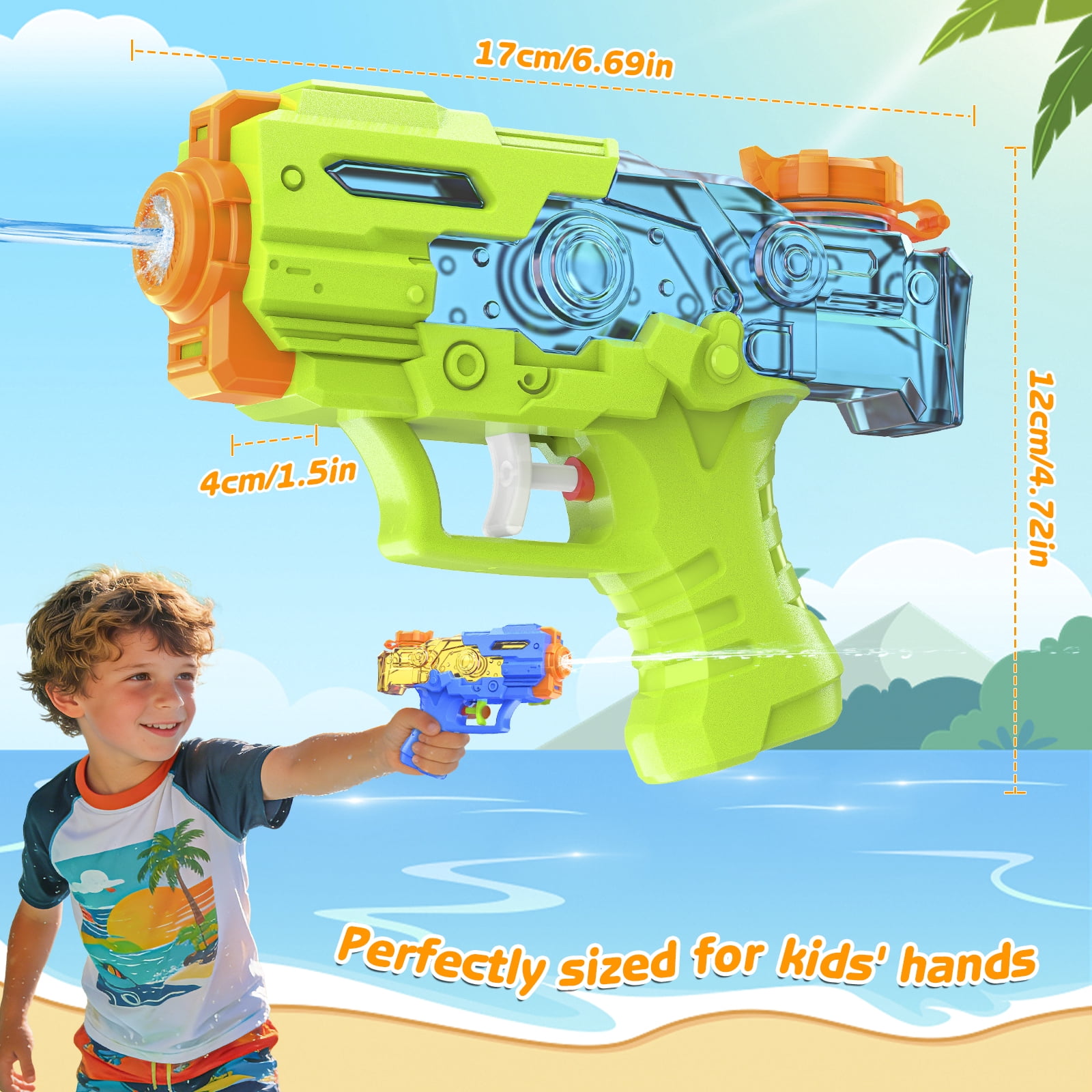 2pcs-Water Soaker Super Water Soaker for Kids-Toy Swimming Pool Beach Sand Water Fighting Toy