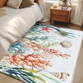thumbnail image 4 of Summer Coastal 3x5 Area Rugs for Living Room, Coral Seaweed Shell Starfish Fish Retro Non Slip Floor Mat Washable Low-Profile Indoor Carpet for Bedroom, Dining Room, Bathroom, 4 of 9