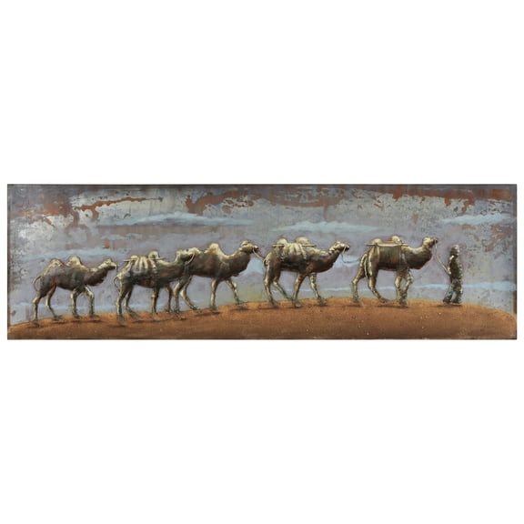 Empire Art Direct Caravan Hand Painted 3D Metal Wall Art, 72" x 22" x 2.4", Ready to Hang