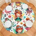 thumbnail image 2 of Colorful Fairy Princess Pattern Round Fitted Tablecloth with Elastic Edge,Dining Table Cover Waterproof,Outdoor Round Tablecloth for Camping,Dining,Indoor and Outdoor, 2 of 7